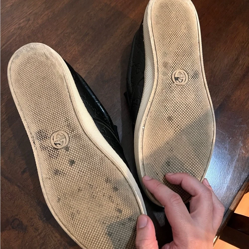 Gucci Guccissima Black Embossed Men's slip ons - Picture 5 of 10